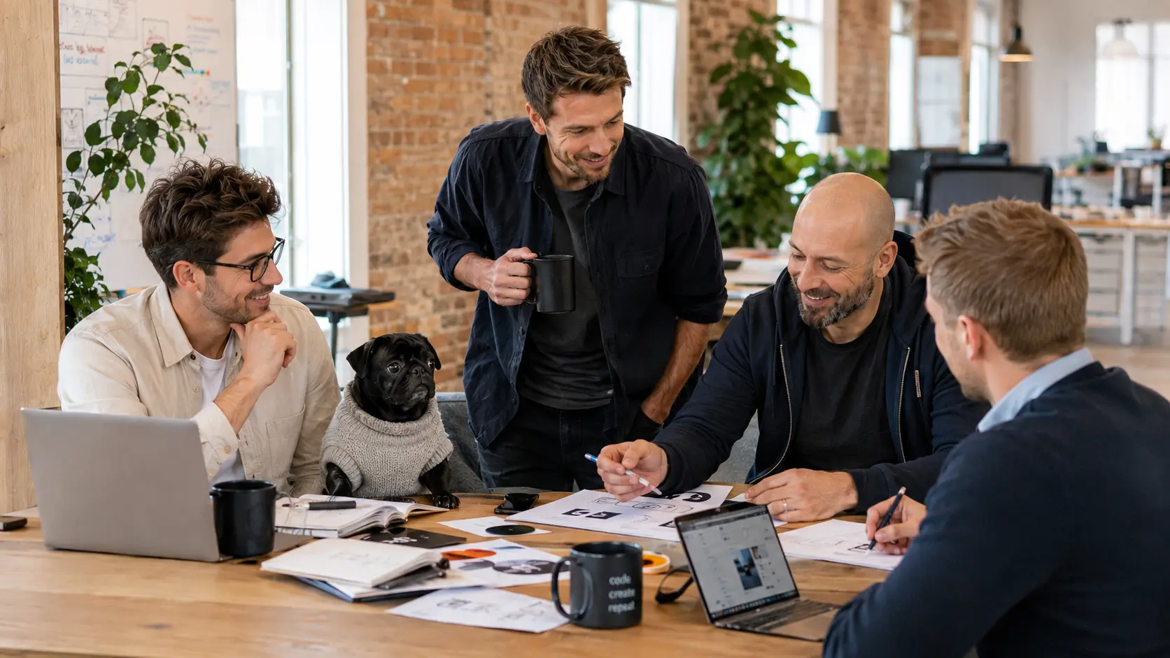Das Team der Webdesign Agentur e-wola bei der Arbeit in Augsburg