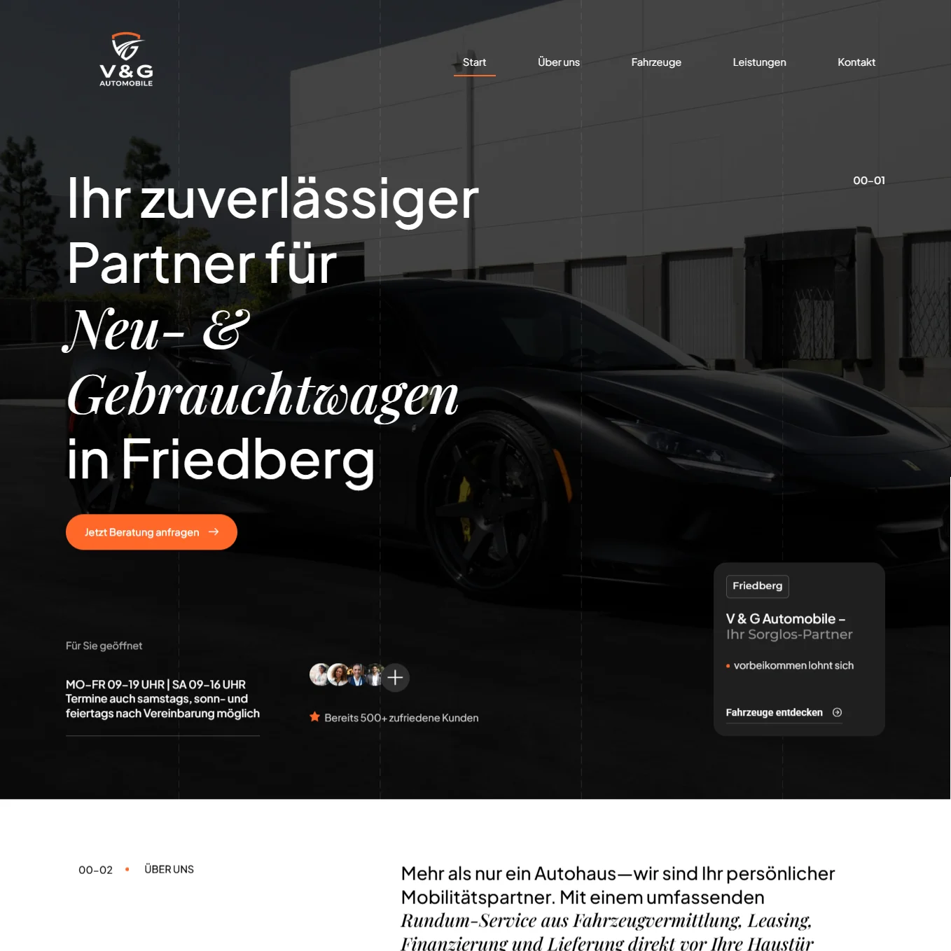 V & G Automobile Friedberg — Vorschaubild der Webdesign-Referenz von E-WOLA